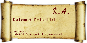 Kelemen Arisztid névjegykártya